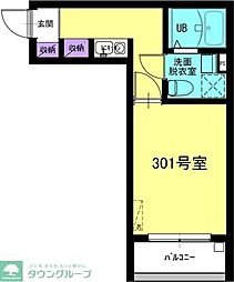 ギオンハウス川口並木 1Kの間取図画像