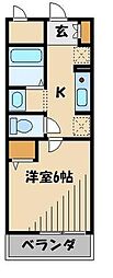 サンプレイス 1Kの間取図画像