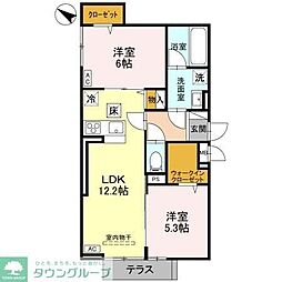 クレール・メゾン 2LDKの間取図画像