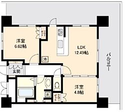 リボンシティコミュニティー 2LDKの間取図画像