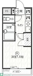 オークビレッジ2 1Kの間取図画像