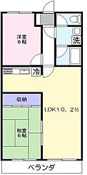 アベニュー弐番館 2LDKの間取図画像