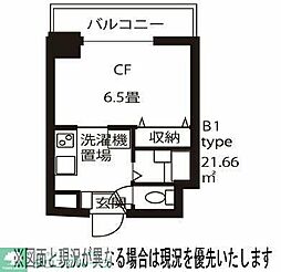 ドミール浦和 1Kの間取図画像
