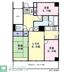ツインズ浦和 3LDKの間取図画像