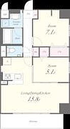 PRIMERESIDENCENAMIKI 2LDKの間取図画像
