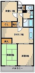グリーンヴィレッジ 3DKの間取図画像