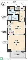 ライオンズマンション蕨北町 1DKの間取図画像