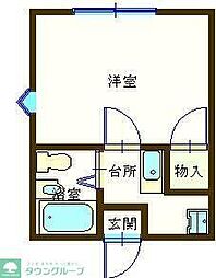 ジュネス並木 ワンルームの間取図画像