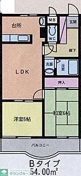 グリーンヴィラ 2LDKの間取図画像