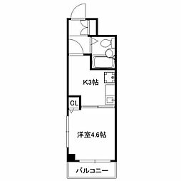 ヘリオス378立川 1Kの間取図画像