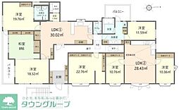 JR八高線 拝島駅 徒歩8分の賃貸一戸建て 2階7LDKの間取り