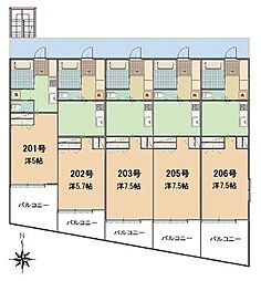 サニーコートヤサカ 2階1DKの間取り