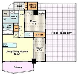 ラ・ベレッツァ　フェリオ 5階2LDKの間取り