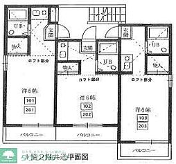 櫻弐番館 2階ワンルームの間取り