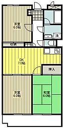 レジデンス第7石川 3DKの間取図画像