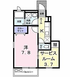 サニー・柴崎 1階1Kの間取り