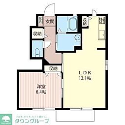 グリーンアローI 1階1LDKの間取り