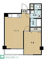 JR青梅線 西立川駅 徒歩8分の賃貸マンション 2階1LDKの間取り