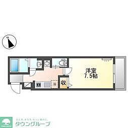 シルクネス 2階1Kの間取り