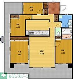 ルネ福生Ａ棟 8階4LDKの間取り