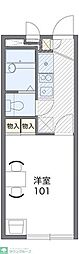 レオパレスフラッツスクエアII 1階1Kの間取り
