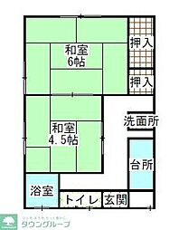 コーポ細渕 2Kの間取図画像
