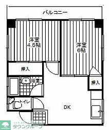 加寿屋ビル 2DKの間取図画像