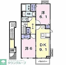 エラルバ 2DKの間取図画像