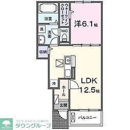 メゾン・シュシュII 1LDKの間取図画像