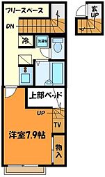 レオパレスセンターウエスト1 1Kの間取図画像