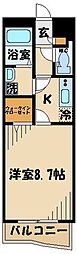 クーチャ万願寺 1Kの間取図画像