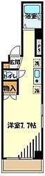 M-1ビル ワンルームの間取図画像