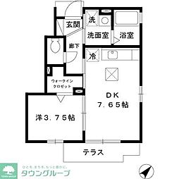 リヴェールβ 1DKの間取図画像