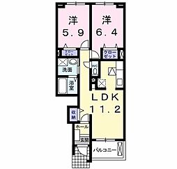 フィオーレセレノ 2LDKの間取図画像