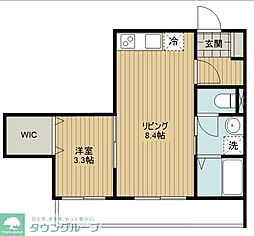 狭山市入間川3丁目アパート 1LDKの間取図画像