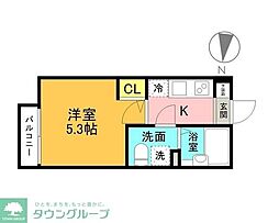 クリスタルレジデンス立川 1Kの間取図画像