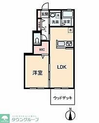 ユーハイム 1LDKの間取図画像