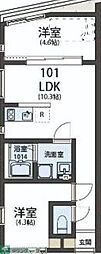 東村山市久米川町3丁目アパート 2LDKの間取図画像