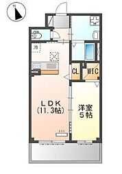 ブロッサム 1LDKの間取図画像