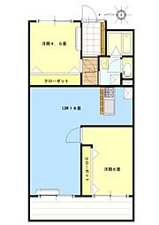 大宮植竹住宅 2LDKの間取図画像