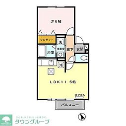 京成松戸線 前原駅 徒歩14分の賃貸アパート 1階1LDKの間取り