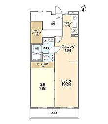 セントラルパーク幕張本郷 5階1LDKの間取り
