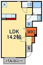 グレイスコート 1階1Kの間取り