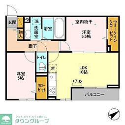 エタニティー東船橋 3階2LDKの間取り