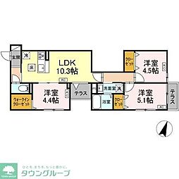 セレスティア西瑞江 1階3LDKの間取り