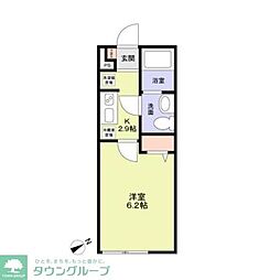 東葉高速鉄道 船橋日大前駅 徒歩15分の賃貸アパート 1階1Kの間取り
