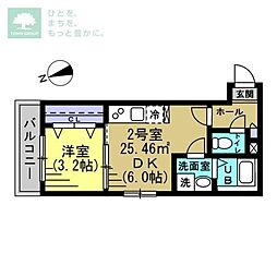 メゾンＴＫ 3階1DKの間取り