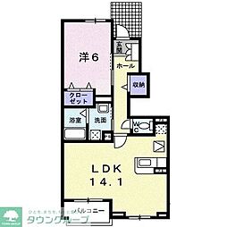アンジェリカーレII 1階1LDKの間取り