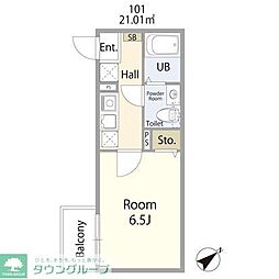 エテルノヴァローレ船橋 3階1Kの間取り