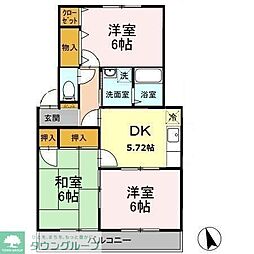 サイプレス北習志野 1階3DKの間取り